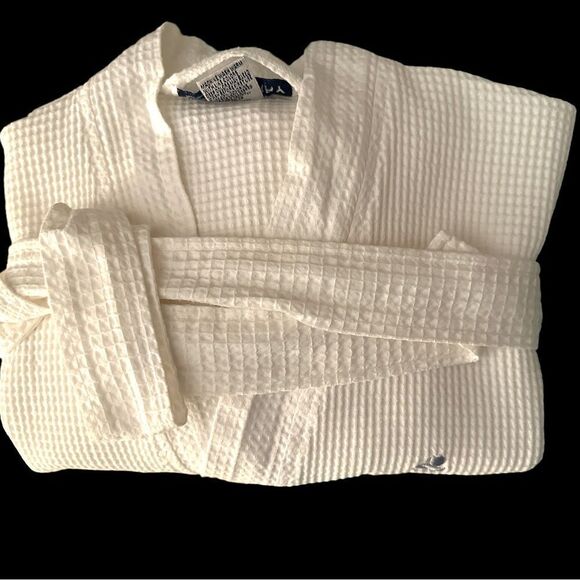 Vintage Orient Lines Cruise Ship Boca Terry White Cotton Waffle Spa Robe o/s - Picture 2 of 7